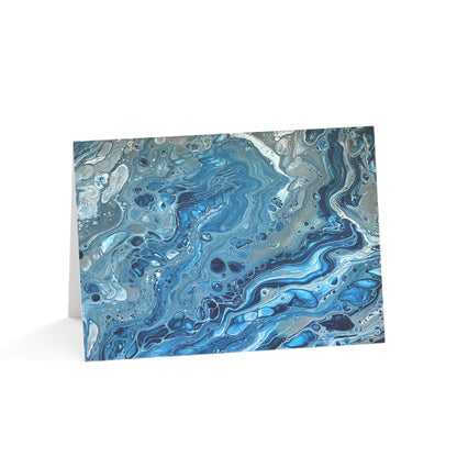 Bespattered Facade Blue Marble Greeting Cards | Sets of 1, 10, 30, or 50