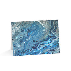 Bespattered Facade Blue Marble Greeting Cards | Sets of 1, 10, 30, or 50