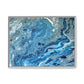 Bespattered Facade Blue Marble Framed Canvas Art Print | 3 Frame Colors | Multiple Sizes