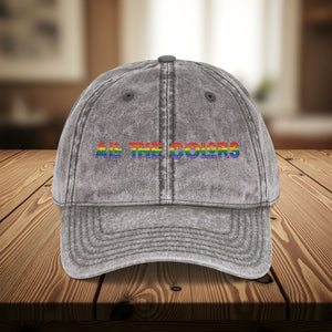 Bespattered Facade "All The Colors" Rainbow Embroidered Vintage Cap