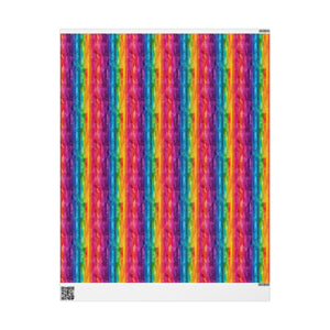 Bespattered Facade Rainbow Stripes Wrapping Paper | Three Sizes | Glossy or Matte