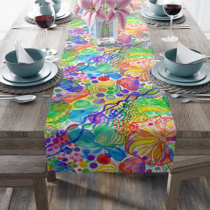 Bespattered Facade Rainbow Shapes Table Runner (2 sizes)
