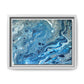 Bespattered Facade Blue Marble Framed Canvas Art Print | 3 Frame Colors | Multiple Sizes