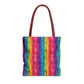 Bespattered Facade Rainbow Stripes Eco-Friendly Carryall Tote Bag