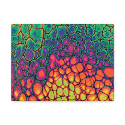 Bespattered Facade Neon Butterfly Stretched Matte Canvas Art Prints | Multiple Sizes