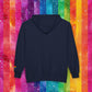 Bespattered Facade Rainbow Proud LGBTQ+ Pride Embroidered Full-Zip Hoodie