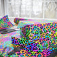 Bespattered Facade Candy Coated Neon Leopard Wrapping Paper | Three Sizes | Glossy or Matte