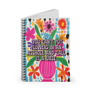 Bespattered Facade Rainbow "Asshole Vase" Spiral Notebook - Lined Pages