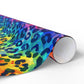 Bespattered Facade Rainbow Watercolor Leopard Wrapping Paper | Three Sizes | Glossy or Matte