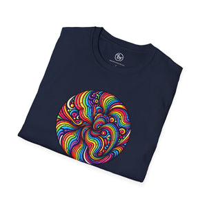 Bespattered Facade Rainbow Swirl Unisex Softstyle T-Shirt