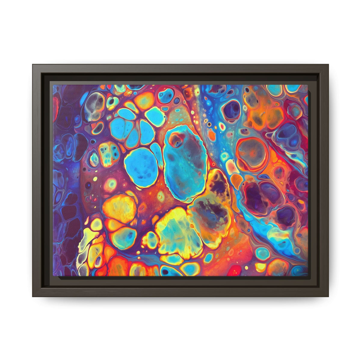 Bespattered Facade Fluid Art Abstract Painting Framed Canvas Art Print | 3 Frame Colors | Multiple Sizes