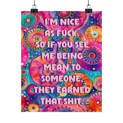 Bespattered Facade "I'm Nice as F*ck" Giclée Archival Matte Paper Prints