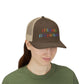 Childless Pet Person Rainbow Embroidered Snapback Trucker Cap (10 Hat Colors)