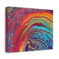 Bespattered Facade Rainbow Rings Stretched Matte Canvas Art Prints | Multiple Sizes