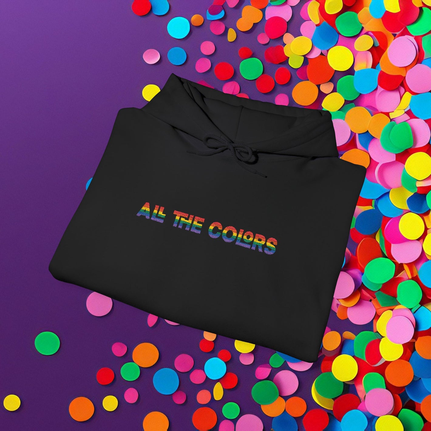 Bespattered Facade "All the Colors" Rainbow Embroidered Unisex Heavy Blend™ Hooded Sweatshirt