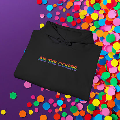 Bespattered Facade "All the Colors" Rainbow Embroidered Unisex Heavy Blend™ Hooded Sweatshirt
