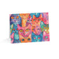 Bespattered Facade Rainbow Cat Party Greeting Cards | Sets of 1, 10, 30, or 50