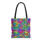 Bespattered Facade Candy Coated Neon Leopard Eco-Friendly Carryall Tote Bag
