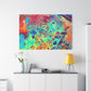 Bespattered Facade Rainbow Rings Stretched Matte Canvas Art Prints | Multiple Sizes