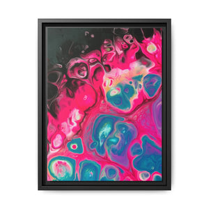 Bespattered Facade Fluid Art Abstract Painting Framed Canvas Art Print | 4 Frame Colors | Multiple Sizes