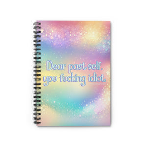 Bespattered Facade Rainbow "Dear Past Self" Spiral Notebook - Lined Pages