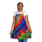 Bespattered Facade Neon Glow Tie-Back Canvas Apron