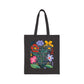 Bespattered Facade "Trying to Have a Nice Day..." Floral Canvas Tote Bag Reusable Carryall