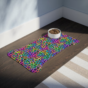 Bespattered Facade Candy Coated Neon Leopard Pet Feeding Mats (3 Shapes)