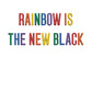 Bespattered Facade "Rainbow Is the New Black" Colorful Embroidered Unisex Heavy Blend™ Hooded Sweatshirt