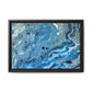 Bespattered Facade Blue Marble Framed Canvas Art Print | 3 Frame Colors | Multiple Sizes