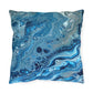 Bespattered Facade Blue Marble UV-Resistant Outdoor Pillows | 4 Sizes