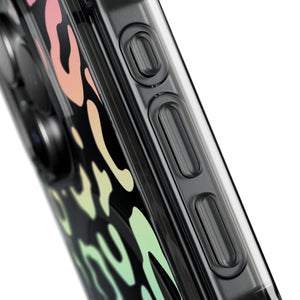 Bespattered Facade Pastel Rainbow Leopard MagSafe Clear Impact Case