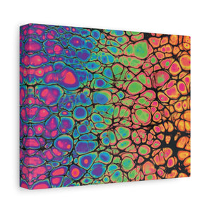 Bespattered Facade Neon Goodness Stretched Matte Canvas Art Prints | Multiple Sizes