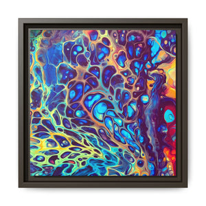 Bespattered Facade Fluid Art Abstract Painting Framed Canvas Art Print | 4 Frame Colors | Multiple Sizes
