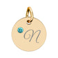 CUSTOM Birthstone Circle Charm — Personalized Initial Necklace Pendant
