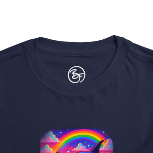 Bespattered Facade Eat the Rich Colorful Retro Orcas Toddler Short Sleeve Tee