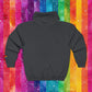 Bespattered Facade Rainbow Proud LGBTQ+ Pride Embroidered Full-Zip Hoodie