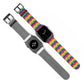 Bespattered Facade Rainbow Zig Zag Faux-Leather Smart Watch Band