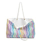 Bespattered Facade Pastel Squiggles Weekend Beach Tote Bag with Cotton Rope Handles