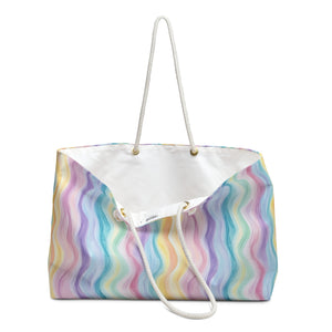 Bespattered Facade Pastel Squiggles Weekend Beach Tote Bag with Cotton Rope Handles