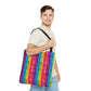 Bespattered Facade Rainbow Stripes Eco-Friendly Carryall Tote Bag