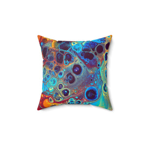 Bespattered Facade Intergalactic Rainbow Square Throw Pillow | 4 Sizes