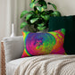 Bespattered Facade Tasty Neons Lumbar Throw Pillow