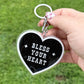 Bless Your Heart Glitter KeyChain