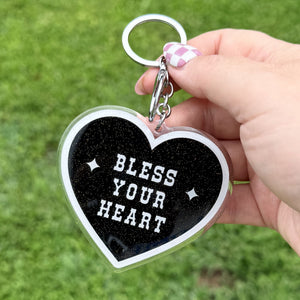 Bless Your Heart Glitter KeyChain