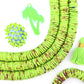 12mm Heishi Lime Green Speckled Bone Beads: Disc Spacers, 90 beads