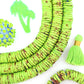 12mm Heishi Lime Green Speckled Bone Beads: Disc Spacers, 90 beads
