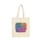 Bespattered Facade Rainbow "Cause a Scene" Canvas Tote Bag Reusable Carryall