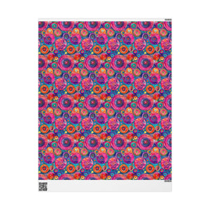 Bespattered Facade Colorful Circles Wrapping Paper | Three Sizes | Glossy or Matte