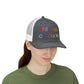 Childless Cat Dude Rainbow Embroidered Snapback Trucker Cap (10 Hat Colors)